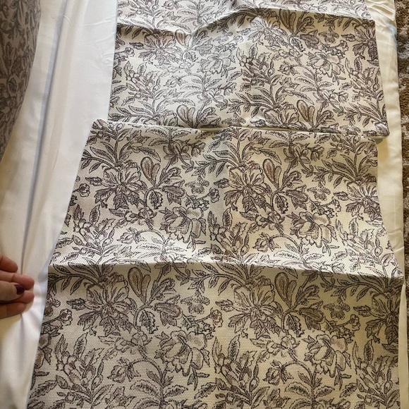 Cream and Gray pillow Cover with Elegant Floral Design - Picture 4 of 5